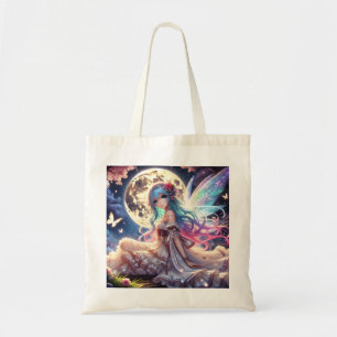 Anime meisje maan fee prinses in tuin tote bag