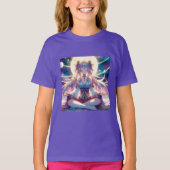 Anime Meisje Mediteren Spiritueel T-shirt (Voorkant)