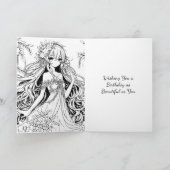  anime meisje met blauwe ogen verjaardag meisje kaart (Binnen)