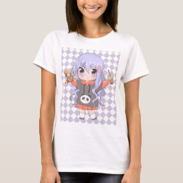 Anime meisje met bloemen t-shirt