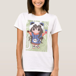 Anime meisje met bloemen t-shirt