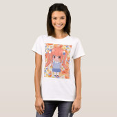 Anime meisje met bloemen t-shirt (Voorkant volledig)