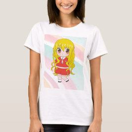 Anime meisje met bloemen t-shirt