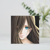 Anime meisje met bruin haar en blauwe ogen (Staand voorkant)