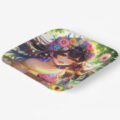  Anime Meisje met Cupcake Verjaardag Papieren Bordje (Gebogen)