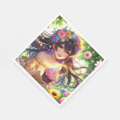  Anime Meisje met Cupcake Verjaardag Servet (Hoek)