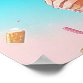 Anime Meisje met Cupcake Whimsical Poster (Hoek)