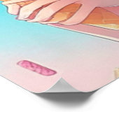 Anime Meisje met Cupcake Whimsical Poster (Hoek)