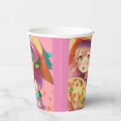  anime meisje met een pizza papieren bekers (Rechts)