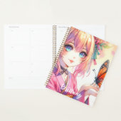 Anime Meisje Met Een Vlinder Gepersonaliseerd Planner (Display)