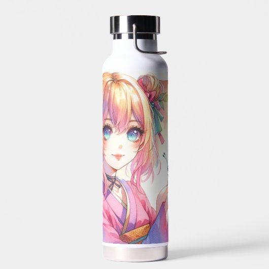 Anime Meisje Met Een Vlinder Waterfles (Links)