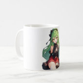 anime meisje met groen haar koffiemok (Voorkant links)