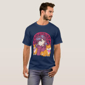 Anime Meisje met Honden grappig gezin T-shirt (Voorkant volledig)