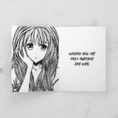 Anime Meisje met Hoofdtelefoon en Kattenoren Verja Kaart (Binnen)