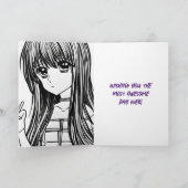 Anime Meisje met Hoofdtelefoon Kat Oren Grote Verj Kaart (Binnen)