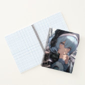 Anime meisje met hoofdtelefoon notitieboek (Binnen)