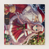 Anime meisje met kerstmis legpuzzel (Horizontaal)