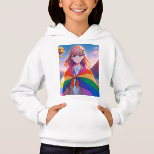 Anime meisje met LGBTQIA+ cape