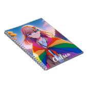 Anime Meisje met LGBTQIA+ Cape Gepersonaliseerd Notitieboek (Rechterzijde)