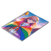 Anime Meisje met LGBTQIA+ Cape Gepersonaliseerd Notitieboek (Linkerzijde)