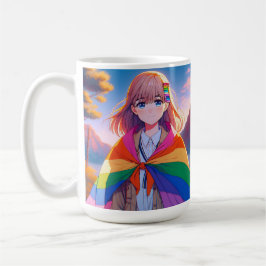 Anime Meisje met LGBTQIA+ Cape Koffiemok