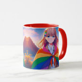 Anime Meisje met LGBTQIA+ Cape Mok (Voorkant rechts)