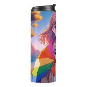 Anime Meisje met LGBTQIA+ Cape Thermosbeker (Gedraaid links)