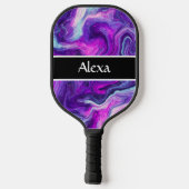  anime meisje met Paarse ogen gepersonaliseerd Pickleball Paddle (Achterkant)