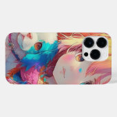 Anime Meisje met Puppy iPhone Hoesje (Achterkant horizontaal)
