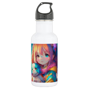 Anime Meisje met Puppy Waterfles