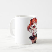 anime meisje met rood haar koffiemok (Voorkant links)