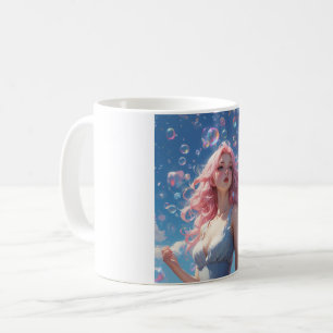 Anime Meisje met Roze Haar Mok - Dromerige Bubbel 