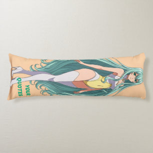 Anime meisje met turquoise haar lichaamskussen
