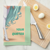 Anime meisje met turquoise haar theedoek (Quarter Fold)