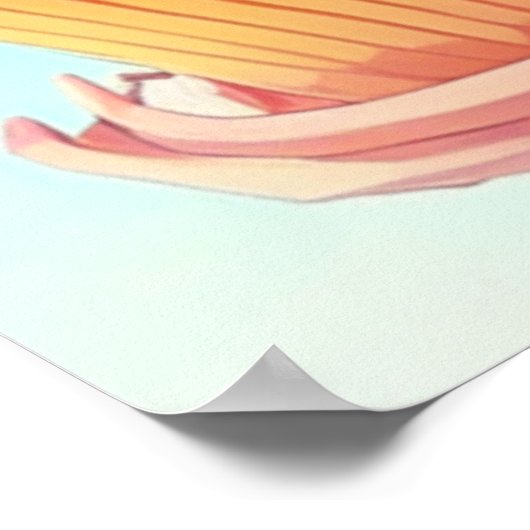 Anime Meisje met Whimsical Cupcake Poster (Hoek)