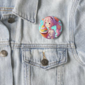 Anime Meisje met Whimsical Cupcake Ronde Button 5,7 Cm (In situ)