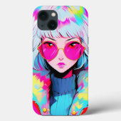 Anime meisje moderne kleurrijke kunst Case-Mate iPhone case (Achterkant)