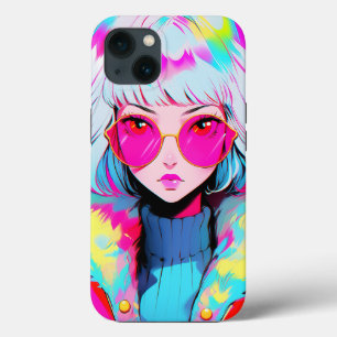 Anime meisje moderne kleurrijke kunst Case-Mate iPhone case