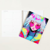 Anime meisje moderne kleurrijke kunst planner (Display)