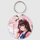 Anime Meisje Naam toevoegen Sleutelhanger (Achterkant)