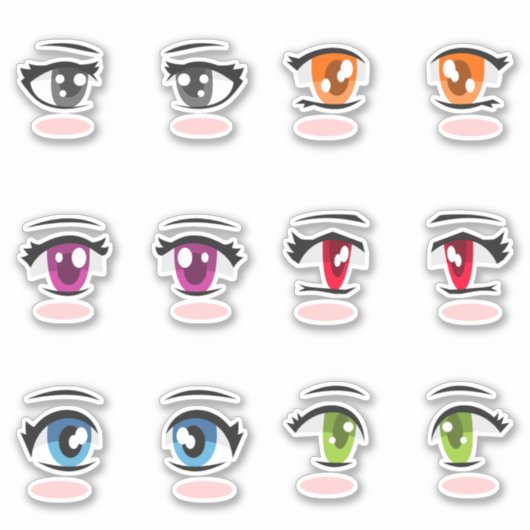 Anime meisje ogen sticker (Voorkant)