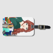 Anime  Meisje & Onderwijs met Konijn Reizen Bagagelabel (Voorkant (horizontaal))