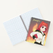 Anime Meisje Ontwerp Notitieboek (Binnen)