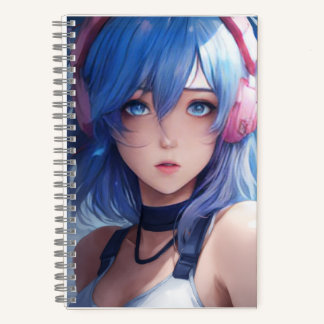 Anime meisje ontwerp trendy stijlvolle spiraalnoti notitieboek