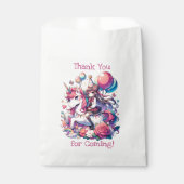 Anime Meisje op Eenhoorn Verjaardag Gepersonalisee Bedankzakje (Voorkant)