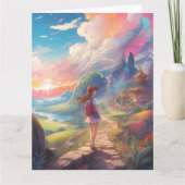 Anime meisje op reis kaart (Voorkant)