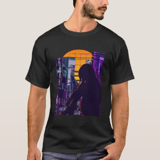Anime Meisje Otaku Vaporwave Esthetisch Sad Anime T-shirt