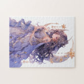 Anime Meisje Paarse Maan Prinses Fantasy Kunst Legpuzzel (Horizontaal)