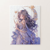 Anime Meisje Paarse Maan Prinses Fantasy Kunst Legpuzzel (Verticaal)