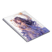 Anime Meisje Paarse Maan Prinses Fantasy Kunst Notitieboek (Rechterzijde)